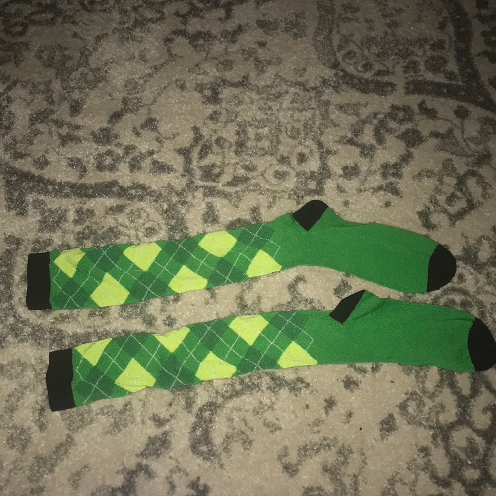 Green Argyle Socks